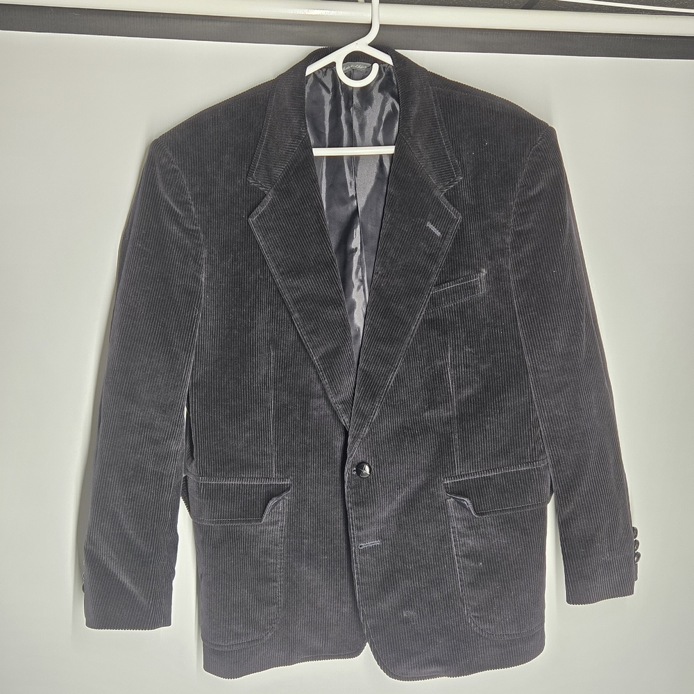 David Taylor Men's Black Corduroy Blazer Jacket